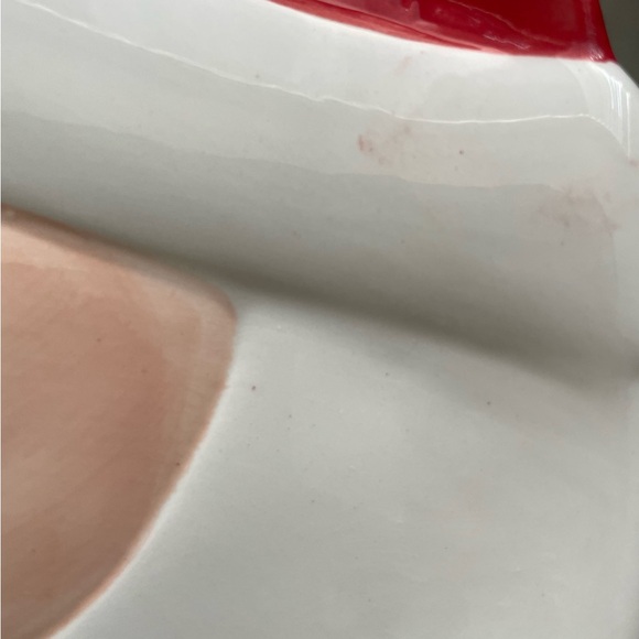 Transpac Festive Santa Claus Plate Red and White